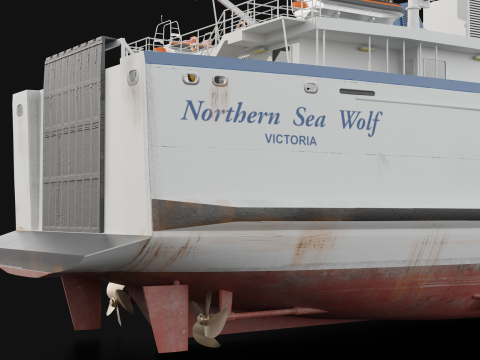 Pasażerski statek towarowy Model 3D