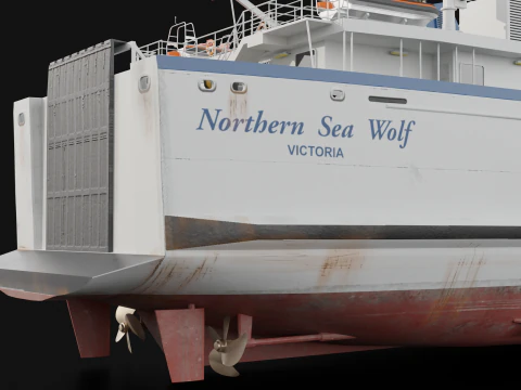Passenger Cargo Ship 3D Model