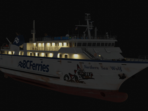 Pasażerski statek towarowy Model 3D