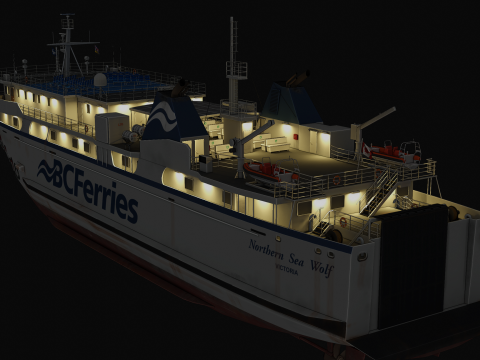 Pasażerski statek towarowy Model 3D