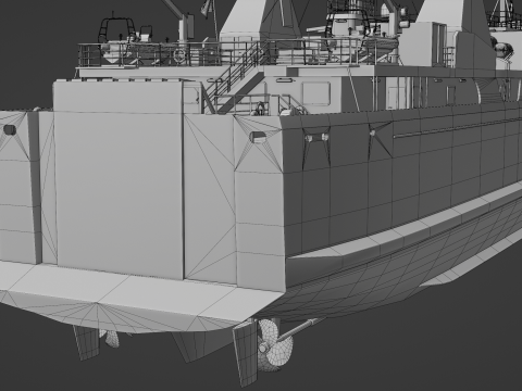 Pasażerski statek towarowy Model 3D