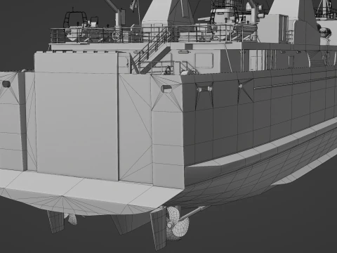 Passenger Cargo Ship 3D Model