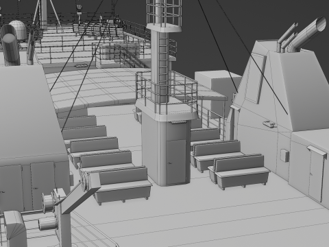Pasażerski statek towarowy Model 3D