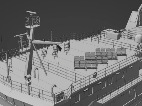 Passenger Cargo Ship 3D Model