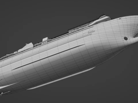 Passenger Cargo Ship 3D Model