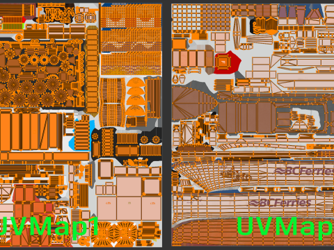 Pasażerski statek towarowy Model 3D