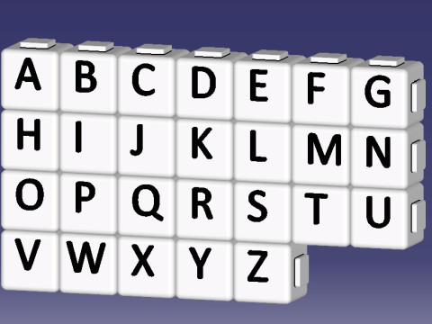 English Alphabet Keyboard BlockType1 Model do druku 3D