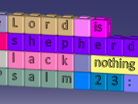 English Alphabet Keyboard BlockType1 Model do druku 3D