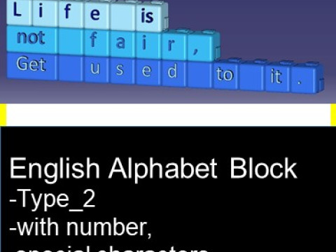 English Alphabet Keyboard BlockType2 3D Baskı Modeli