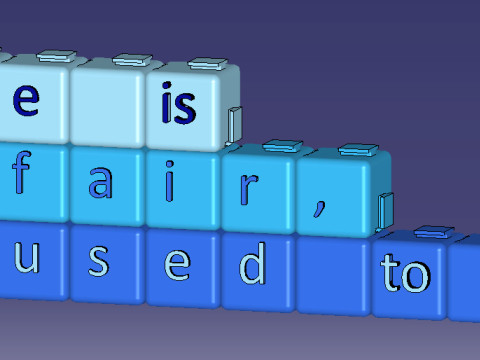 English Alphabet Keyboard BlockType2 Modello di stampa 3D
