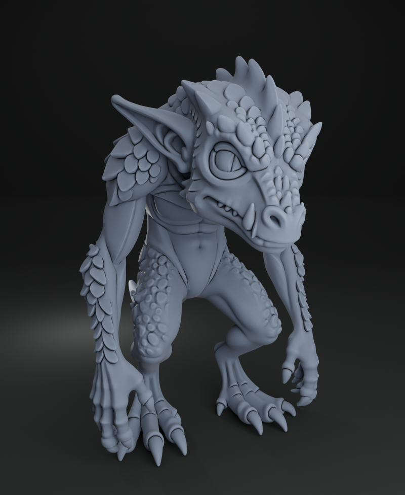 Draconic Kobold - Free Dragon skull Warhammer - 5e DnD Wargame Tabletop RPG 3D 打印模型 .c4d .max .obj .3ds .fbx .stl .blend