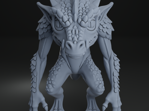 Draconic Kobold - Free Dragon skull Warhammer - 5e DnD Wargame Tabletop RPG 3D 打印模型