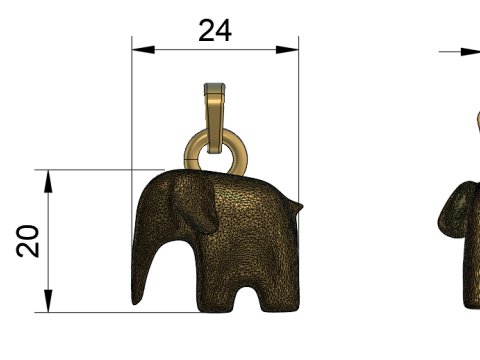 ELEFANT PEDANT 3D Print Model