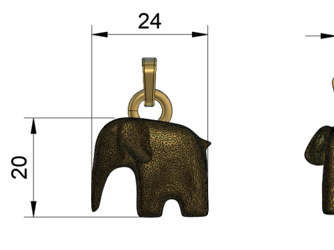 ELEFANT PEDANT 3D Print Model