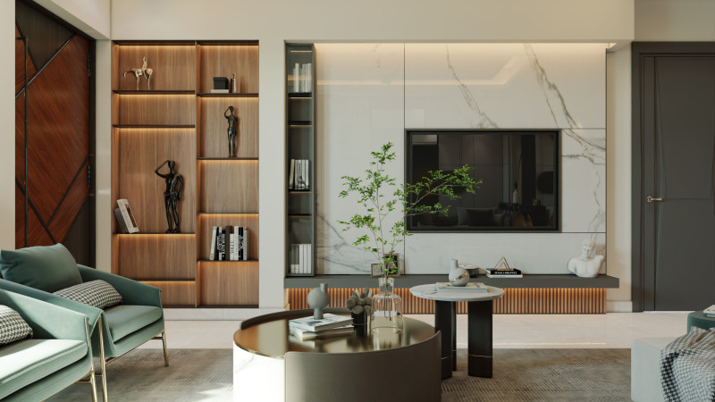 Luxury Modern Living room 01 3D Модель .c4d .max .obj .3ds .fbx .stl .blend 