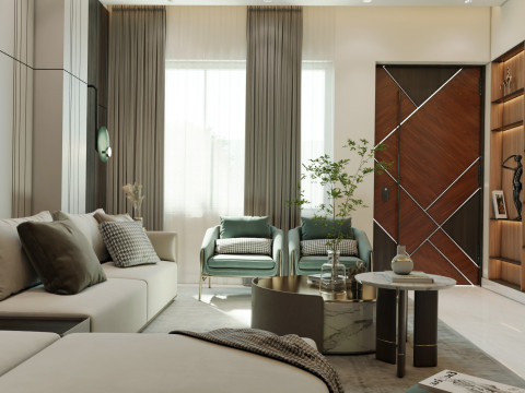 Luxury Modern Living room 01 3D Модель