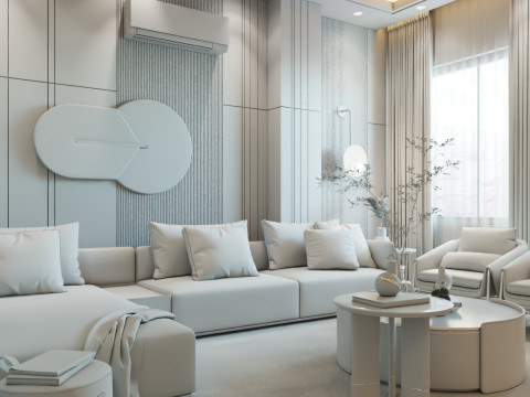 Luxury Modern Living room 01 3D Модель