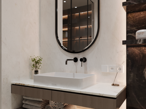 Luxury Bathroom 01 3D Model
