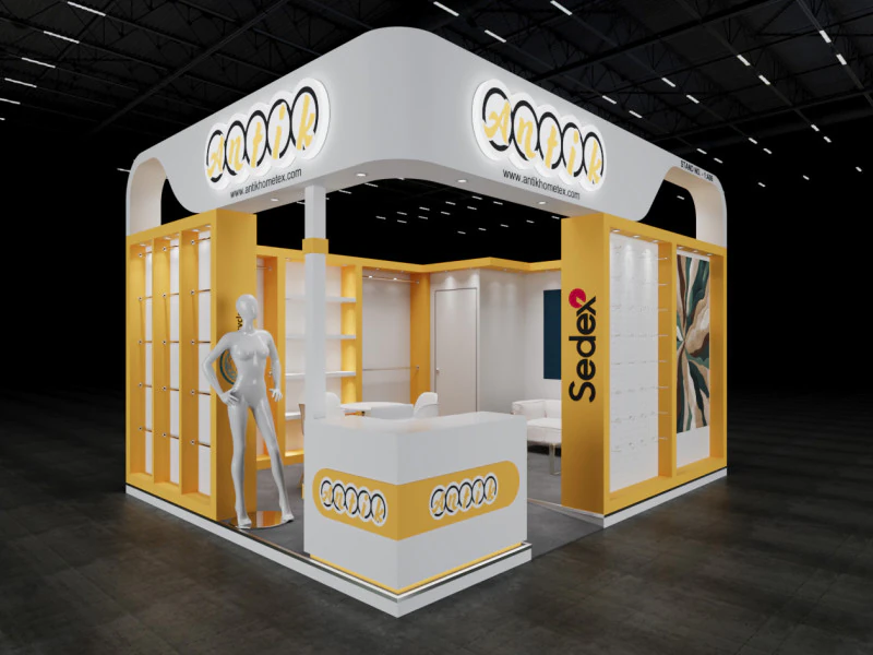 Exhibition Stand 5x4 2Sides D1V1 3D Model .c4d .max .obj .3ds .fbx .stl .blend