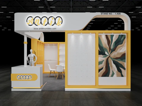 Exhibition Stand 5x4 2Sides D1V1 3D Model