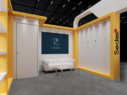 Exhibition Stand 5x4 2Sides D1V1 3D Модель