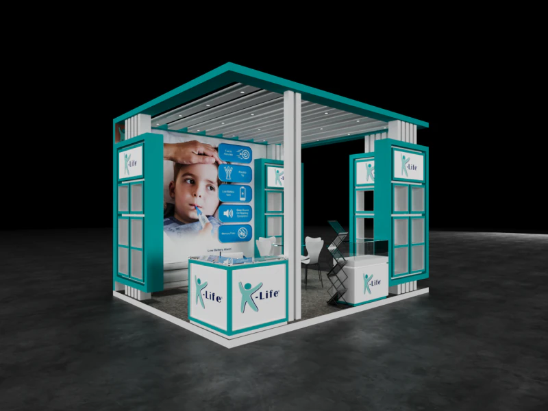 Exhibition Stand 5x4 3Sides D1V1 3D Model .c4d .max .obj .3ds .fbx .stl .blend 