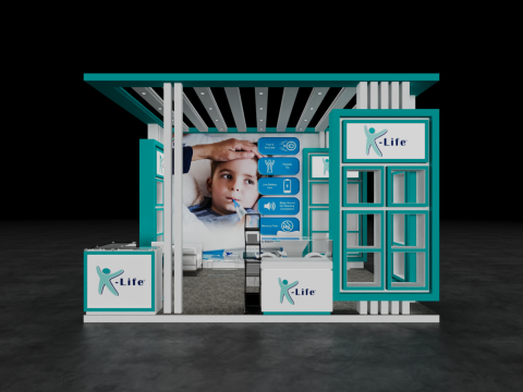 Exhibition Stand 5x4 3Sides D1V1 Modèle 3D