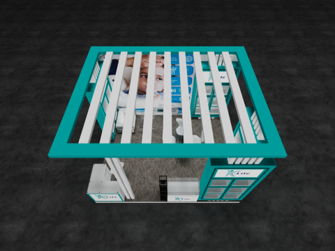 Exhibition Stand 5x4 3Sides D1V1 Modèle 3D