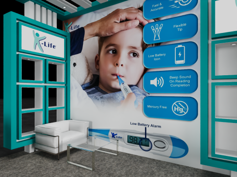 Exhibition Stand 5x4 3Sides D1V1 Modèle 3D