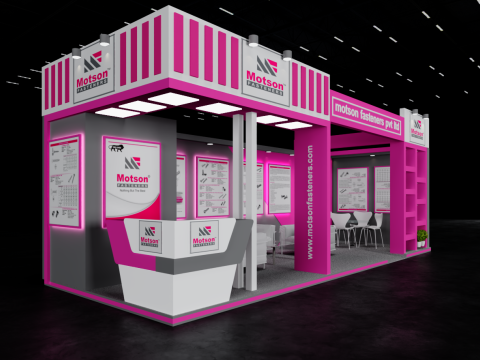 Exhibition Stand 8x3 2Sides D1V1 Modèle 3D