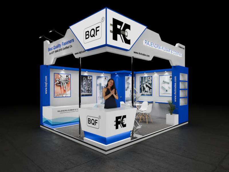 Exhibition Stand 5x4 2Sides D2V1 3D Model .c4d .max .obj .3ds .fbx .stl .blend 