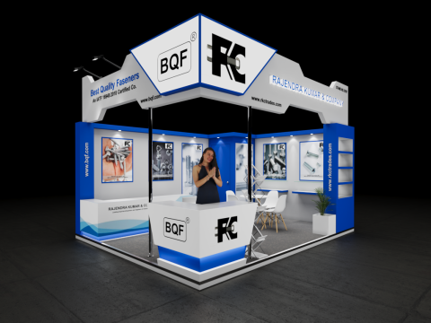 Exhibition Stand 5x4 2Sides D2V1 Modèle 3D
