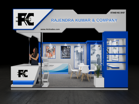 Exhibition Stand 5x4 2Sides D2V1 3D Model