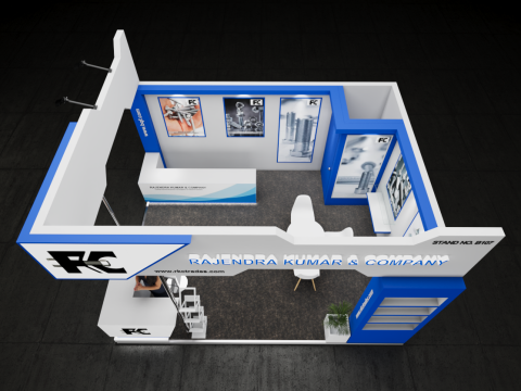 Exhibition Stand 5x4 2Sides D2V1 3D Model