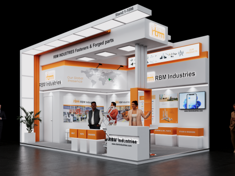 Exhibition Stand 7x4 2Sides D1V1 3D Model