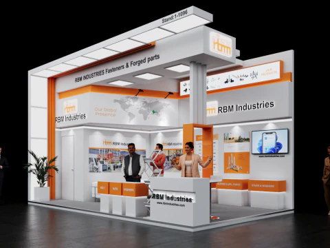 Stand de Exposição 7x4 2Lados D1V1 Modelo 3D