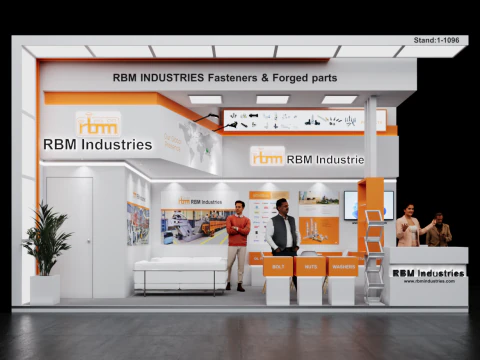 Exhibition Stand 7x4 2Sides D1V1 3D Model