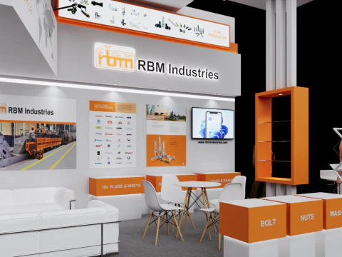 Exhibition Stand 7x4 2Sides D1V1 3D Model