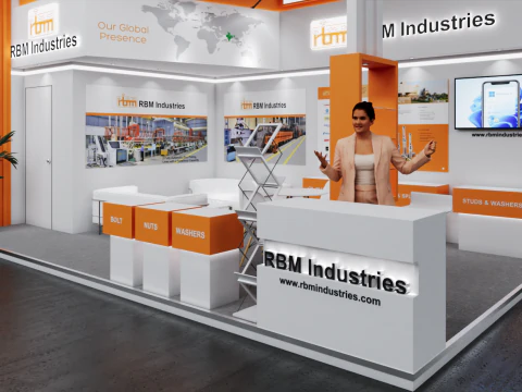 Exhibition Stand 7x4 2Sides D1V1 3D Model
