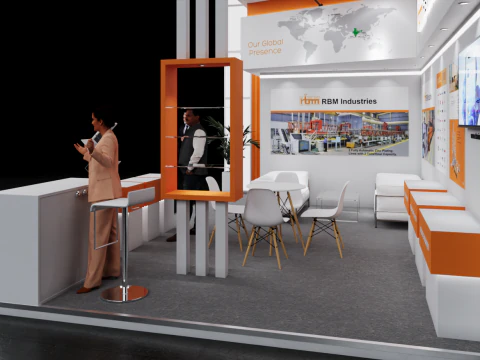 Exhibition Stand 7x4 2Sides D1V1 3D Model