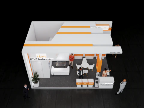 Exhibition Stand 7x4 2Sides D1V1 3D Model