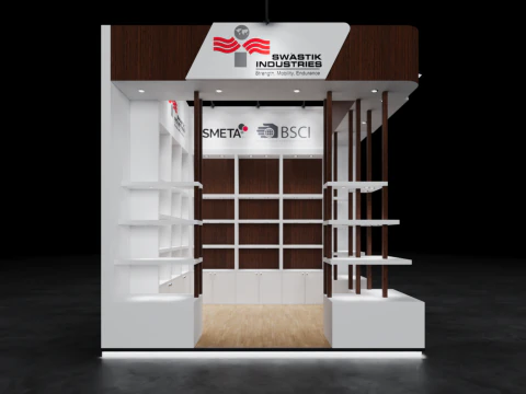 Stand de exposição 35x3 2 lados D1V1 Modelo 3D