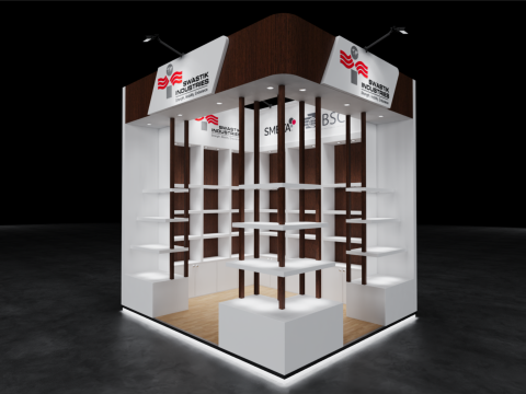 Exhibition Stand 35x3 2Sides D1V1 3D Model