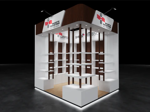 Exhibition Stand 35x3 2Sides D1V1 3D Model