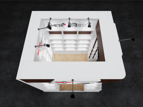 Exhibition Stand 35x3 2Sides D1V1 3D Model