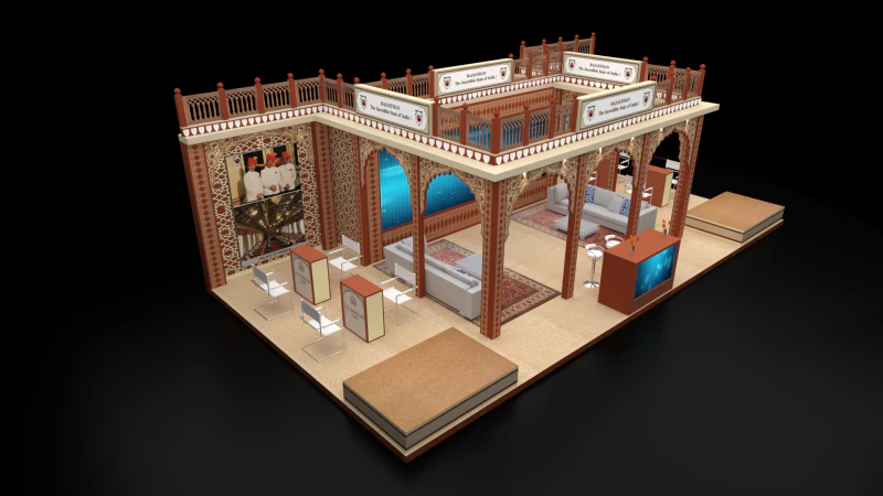 Exhibition Stand 10x5 3Sides D3V1 3D Model .c4d .max .obj .3ds .fbx .stl .blend 