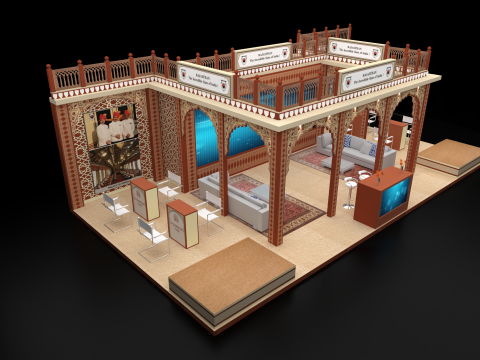 Exhibition Stand 10x5 3Sides D3V1 3D Model