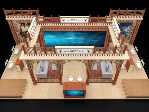 Exhibition Stand 10x5 3Sides D3V1 3D मॉडल