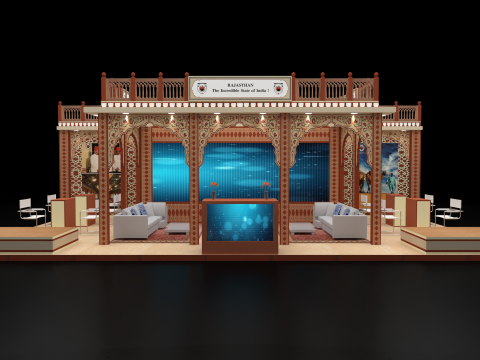 Exhibition Stand 10x5 3Sides D3V1 3D मॉडल