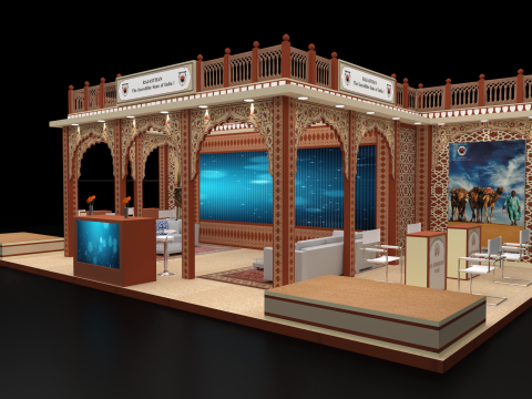Exhibition Stand 10x5 3Sides D3V1 3D मॉडल
